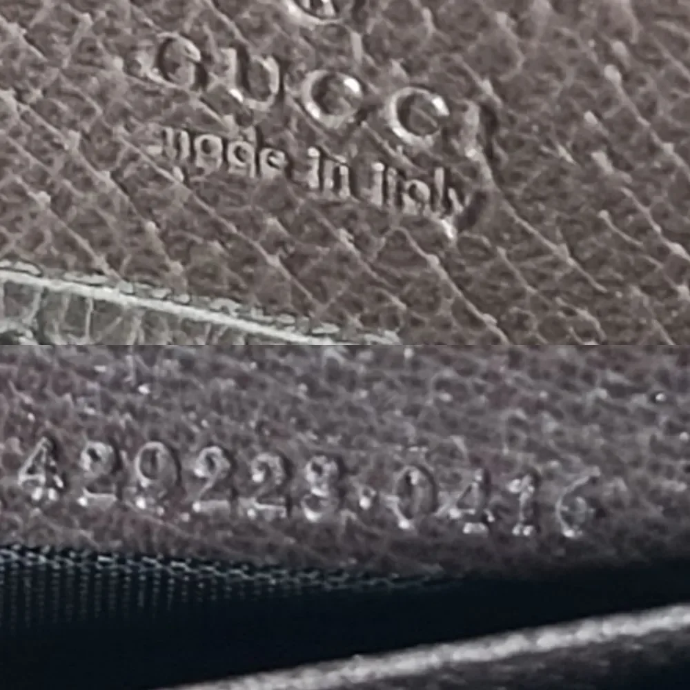 💯Authentic Gucci Round Zip Long Wallet GG Chevron Beige Green Red🍀 - Picture 16 of 16
